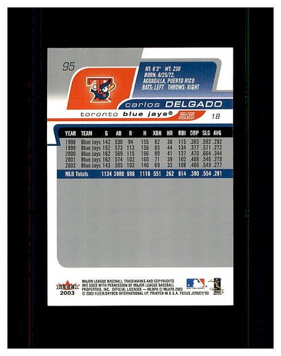 CARLOS DELGADO YOU PICK HUGE FAN COLLECTION .99 UNLIMITED SHIPPING HIGH GRADE - Picture 451 of 501
