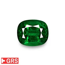 GRS Certified ETHIOPIA Emerald 2.15 Ct. Natural CUSHION Royal Green RARE FIND