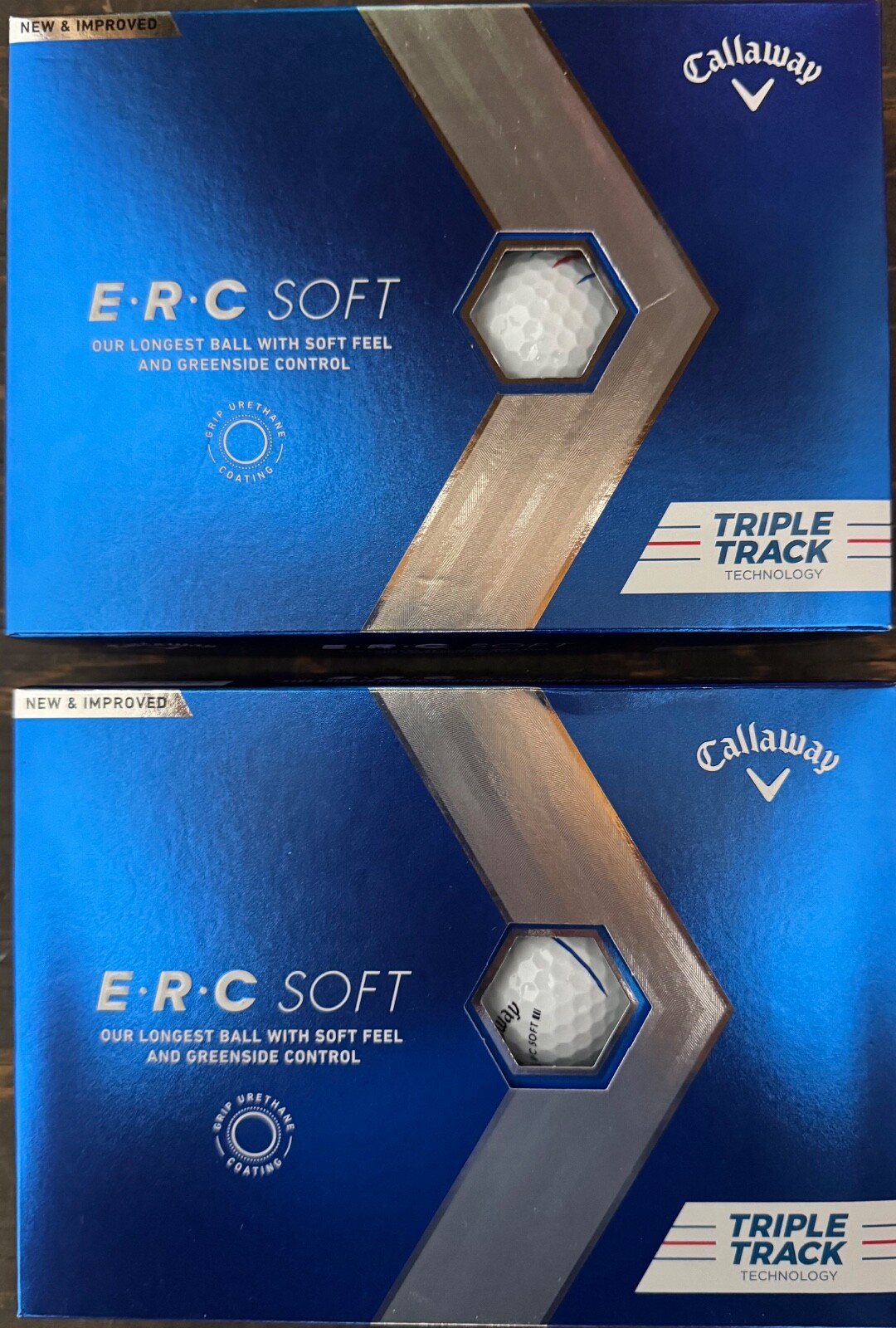 2023 Erc Soft Triple Track Golf Ball-white 2 Dz (24) Golf Balls