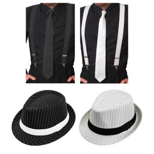 Gangster Trilby Tie and Handkerchief Adult Instant Costume Kit main image 1
