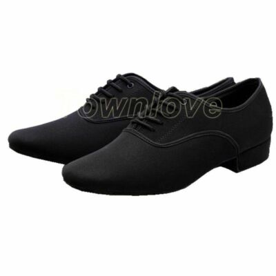 Men's Latin Ballroom Dance Shoes Canvas Latin Salsa Shoes Plus Size Heel Tango