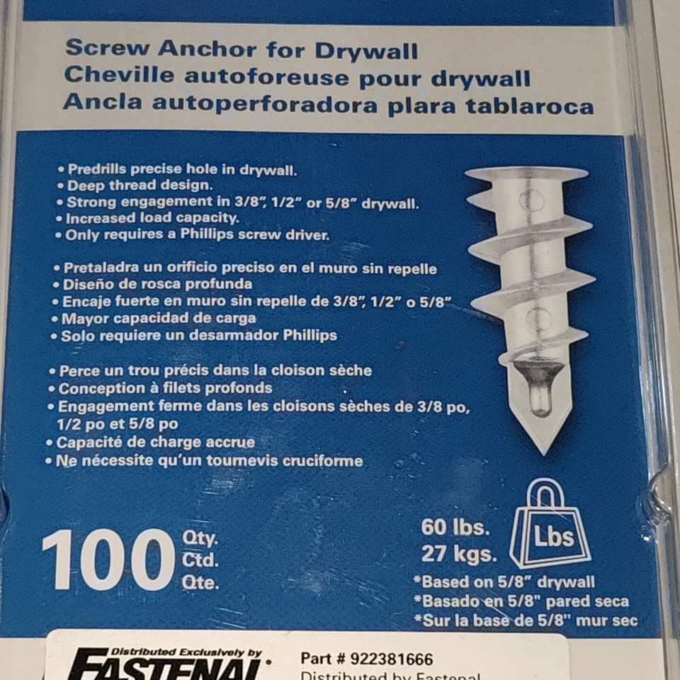 1000 pcs Self Drilling Drywall Metal Anchor for 8 Screws Fastenal 922381666 eBay