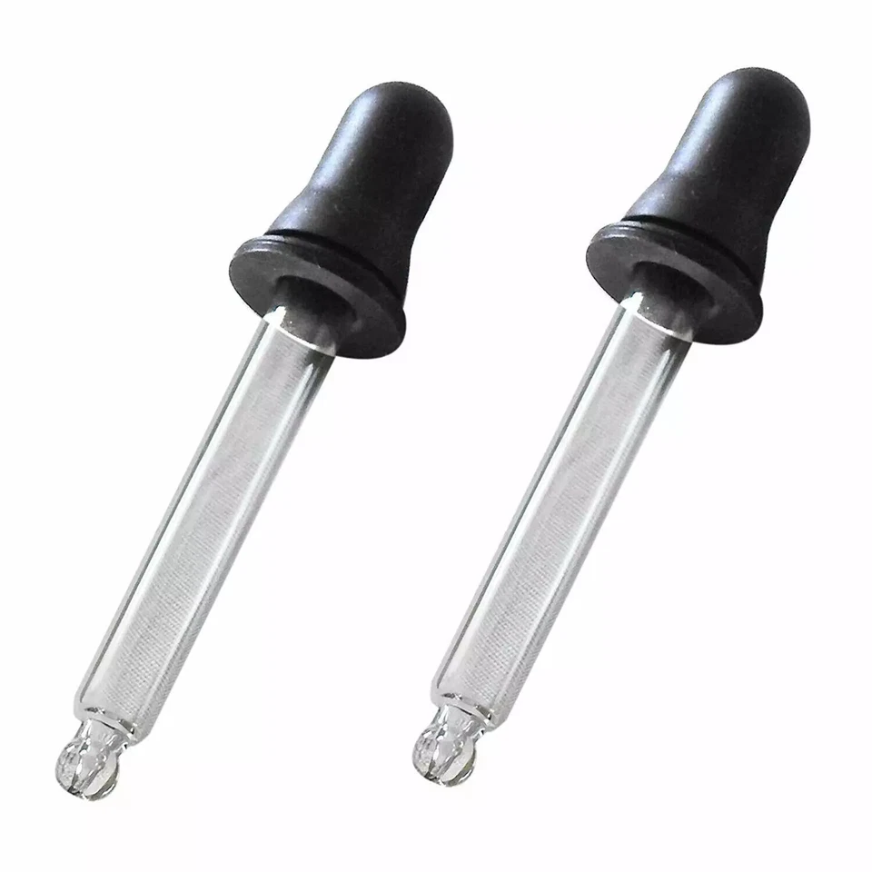 Eye Dropper Clear Glass Pipette - Angled for Eye / Ear First Aid Use - Fast P&P