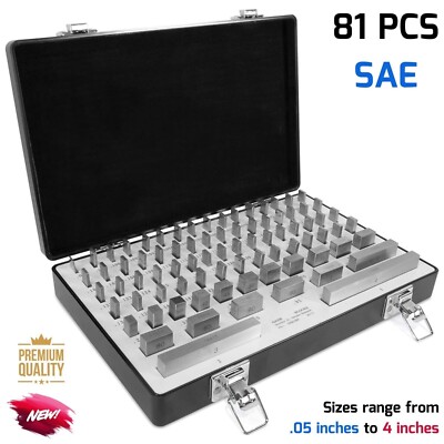 81Pc Steel Gauge Block Set for Calibration of Measuring Equipment Micrometer SAE