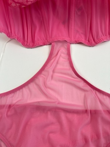 Victoria's Secret Body Netz & Stickerei mit Bustier BH Pink XL Neu mit Etikett - Bild 3 von 9