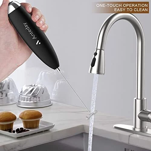 Milk Frother Frother for Coffee Frother Handheld - Black