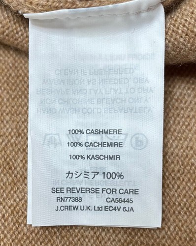 Maglione donna J Crew 100% cashmere taglia L grande marrone marrone chiaro manica lunga morbido - Foto 5 di 7