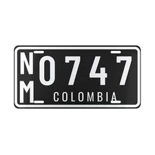 PLACA COLOMBIA NEGRA ANTIGUA ALUMINUM CAR LICENSE PLATE - VANITY PLATE GIFT IDEA