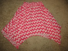 Girls' S 5/6 Children's Place Pink White Striped High Low Skirt