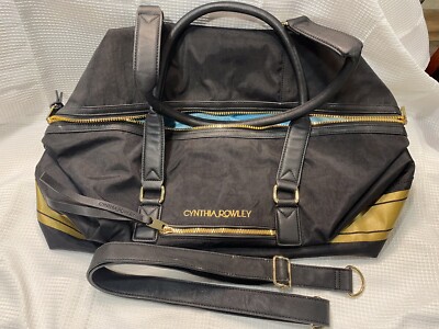 Cynthia Rowley Tote Dufflebag Black/Gold with Shoulder