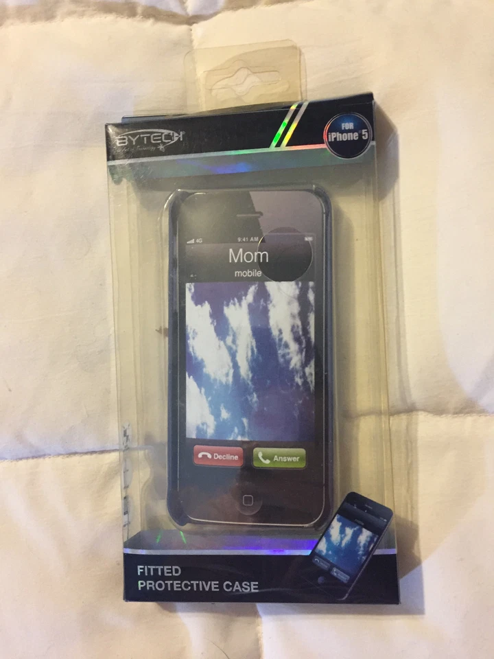 NUEVA FUNDA PROTECTORA AJUSTADA BYTECH IPHONE 5 GOMA AZUL REAL TRANSPARENTE DESLUMBRADA Foto 2 de 4