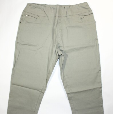 BLAIR DenimEase Pull On Flat-Waist Denim Jeans, Size 18P, Gray, NEW!