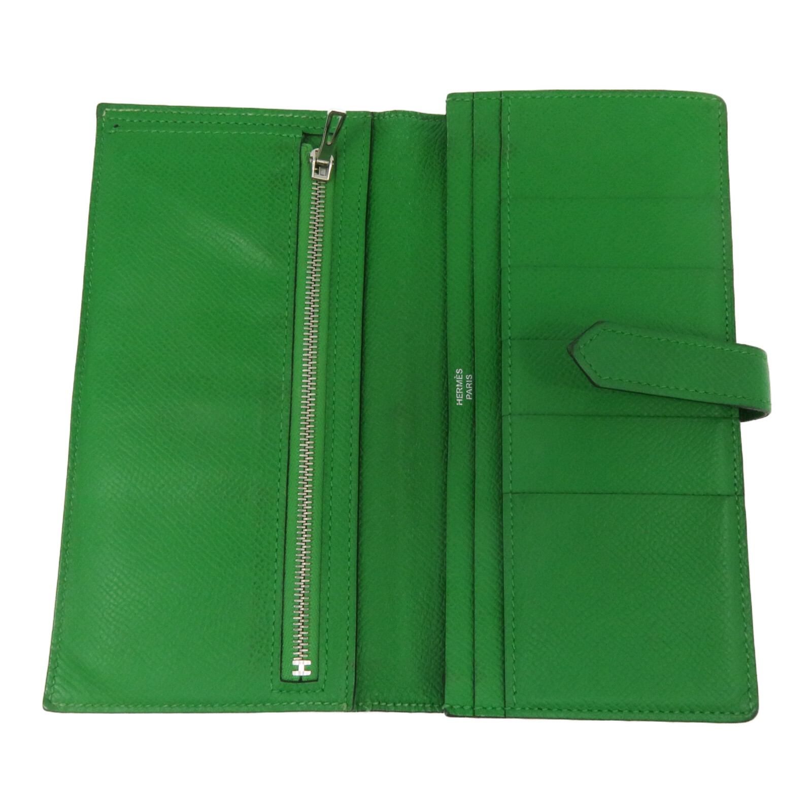 Hermes Bearn Long Wallet Epsom Leather Bamboo Green Hermes Bearn Long Wallet Epsom Leather Bamboo Green