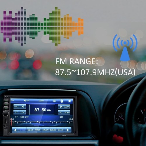 7" Double Din Car Stereo Bluetooth FM Radio USB AUX Touch Screen Player - Picture 4 of 12