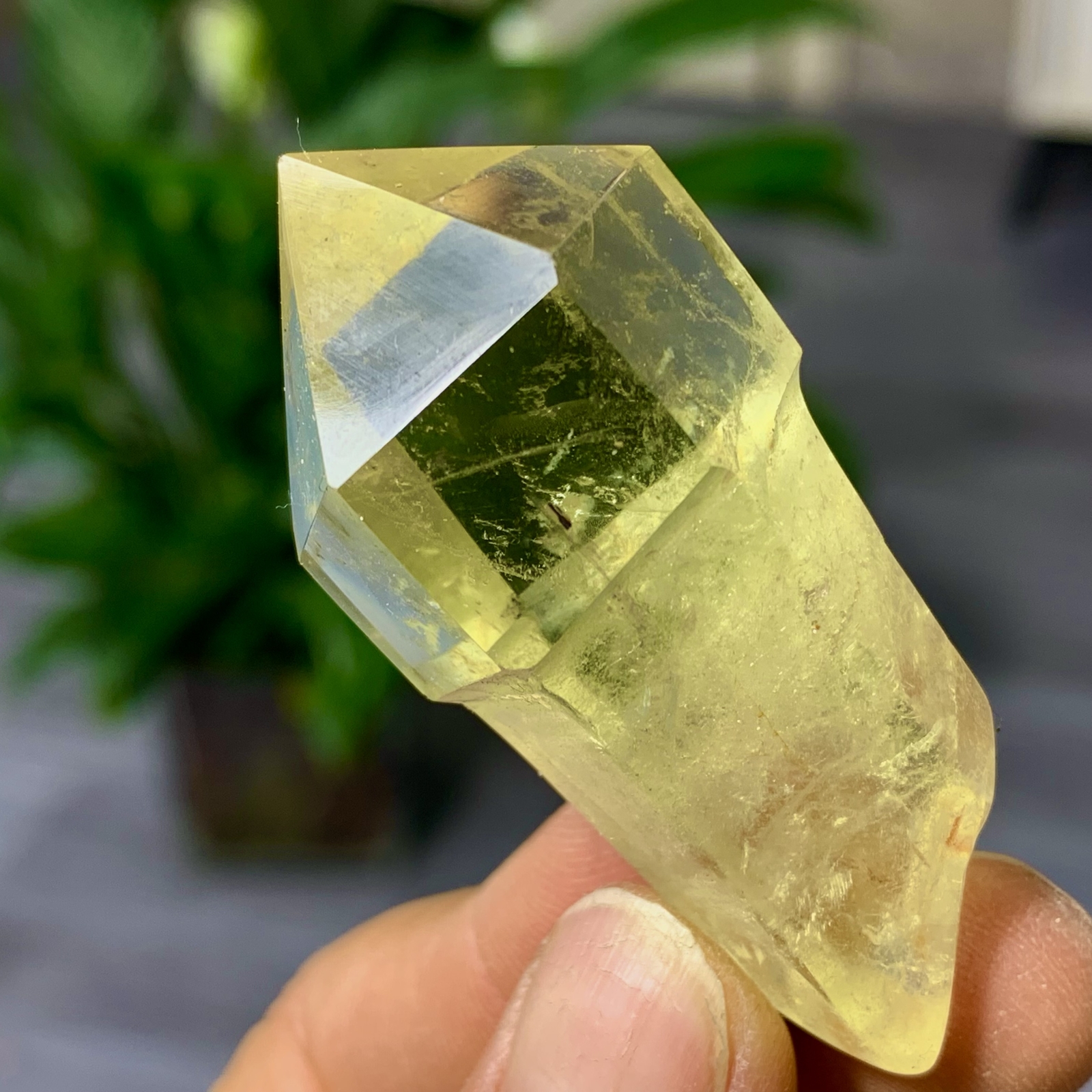 31G Natural Citrine Quartz Obelisk Crystal Double Point Wand Reiki Healing Gem