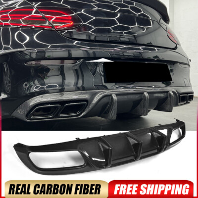For Mercedes W205 C205 A205 C63 Coupe 15UP Real Carbon Rear Bumper ...