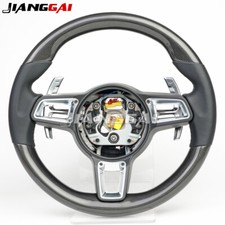 Real Carbon Fiber Steering Wheel Fit Porsche 718 911 991 Caymen Cayenne W/trim