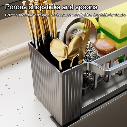Plastic Kitchen Storage Rack Large Size Sponge Holder Bathroom Shampoo Shelves - Picture 7 of 15