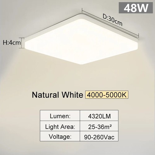LED Modern Ceiling Lights Square Panel Down Lights Bathroom Bedroom Kitchen Lamp - Picture 11 of 13