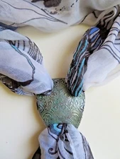  Unique Handmade Women Fashion Silver Scarf Pin Ring Buckle Brooch Jewelry 