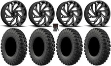 Fuel Reaction 18" Wheels Black 35" MotoRally Tires Polaris Ranger XP 9/1K