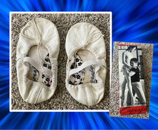 Girls size 9 M White Ballet shoes 205T Capezio Daisy dance   Leather full sole