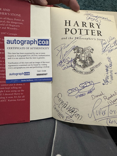 Harry Potter Philosophers Stone Book with 11 Cast Signatures! COA Included
