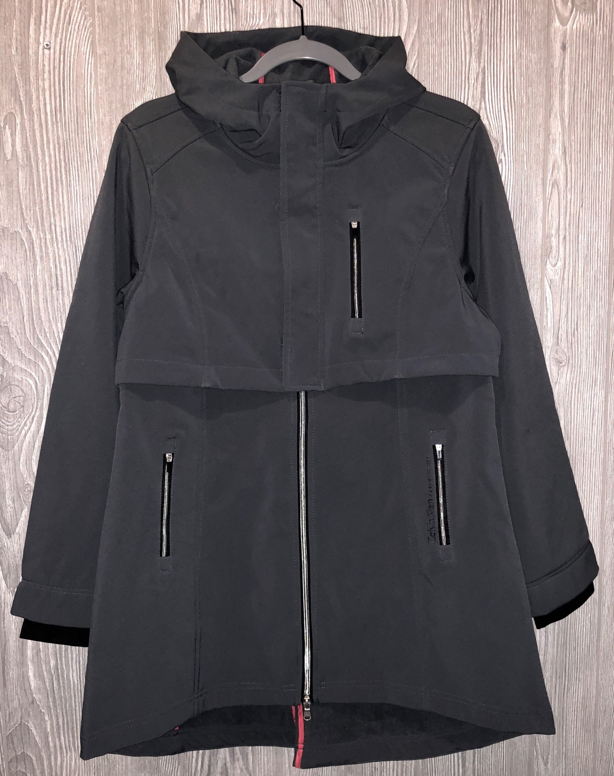 CALVIN KLEIN Performance Storm Cover Grey Softshell Jacket Coat NEW Womens L M image 3