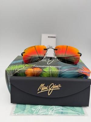 MAUI JIM Polarized Sunglasses MJ334 2M Ohai Matte Black Lava NIB