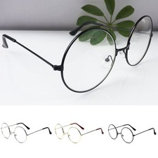 Vintage Fashion Metal Frame Round Clear Lens Glasses Spectacles Mens Womens