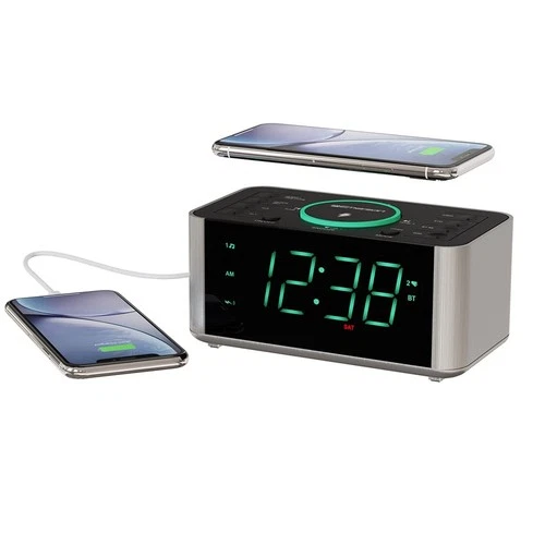 Emerson ER100202 Smartset Dual Alarm Clock Radio with USB Port and ... Fast Ship