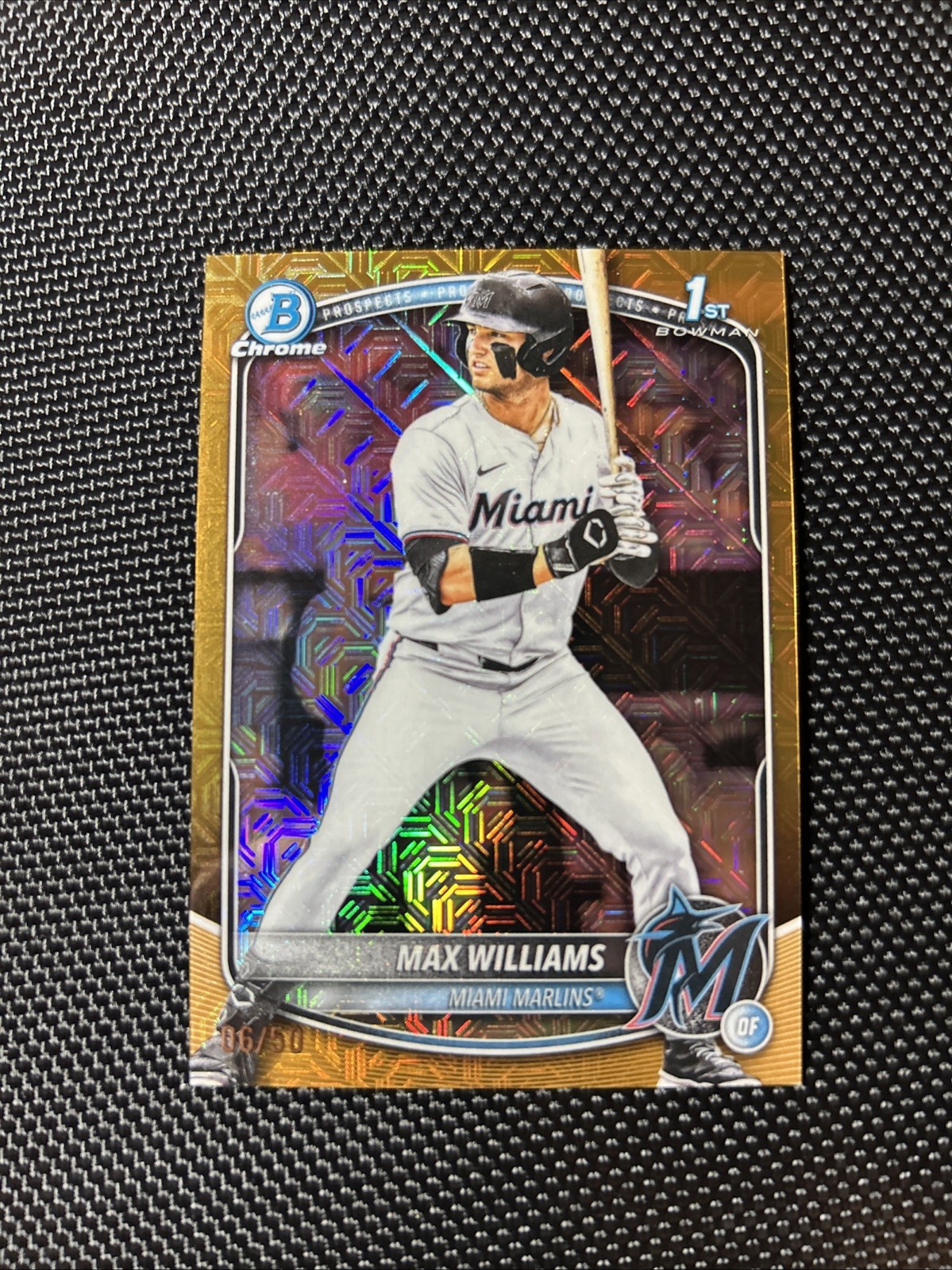 2025 Bowman Chrome Max Williams 1st Prospect Gold Mojo /50