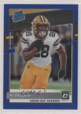 2020 Panini Donruss Rated Rookie Optic Preview Blue Prizm 62/125 AJ Dillon 06xn