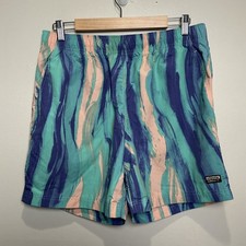 Adidas Swim Trunks Shorts Mens L Blue Pink Trefoil Originals All Over Print
