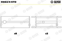 Kurbelwellenlager Glyco H982/5 STD FüR Opel Frontera J82 Astra 110 T98 Kadett CC