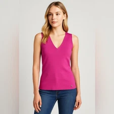 Ted Baker London Fuchsia Pink Sleeveless Knit Top – Size 2 (US Small)