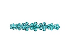 Teal Crystal Floral Small Alligator Hair Clip Rhinestone Hair Accessories