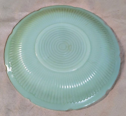 Vtg Fire King Green Glass Jadeite Saucer Alice Pattern 6" Plate Replacement EUC - Picture 3 of 4