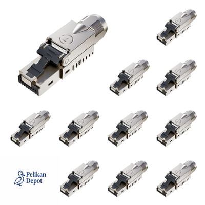RJ45 Netzwerkstecker Werkzeuglos CAT7 600MHz 12 Stück LSA