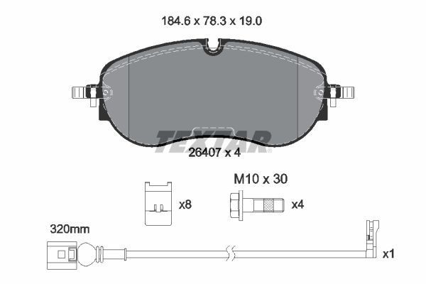 Textar Bremsbelagsatz, Scheibenbremse 2640701 FüR Audi Cupra Skoda VW-image