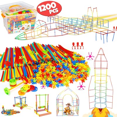 Straw Constructor Toys STEM Building Toys 1200Pcs Toys Aged for 3 4 5 6 7 8+ ...