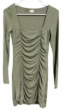 Wilfred Aritzia Lydia Ruched Mini Bodycon Dress Sage Green Women’s Size Small