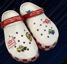 Disney Pixar Toy Story Crocs Pizza Planet Men Size 7 Women 9 Charms Shoes Alien