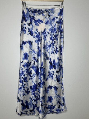 NWT La Ligne Bianca Skirt Silk Blue White Size S New $275 - Picture 8 of 9
