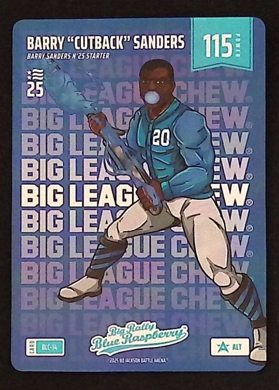 Bo Jackson Battle Arena Big League Chew Blue Barry "Cutback" Sanders ALT BLC-14