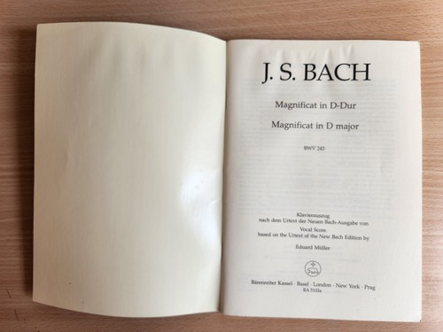 BACH - MAGNIFICAT IN D MAJOR - BARENREITER CHORAL EDITION - FREEPOST - Picture 8 of 10