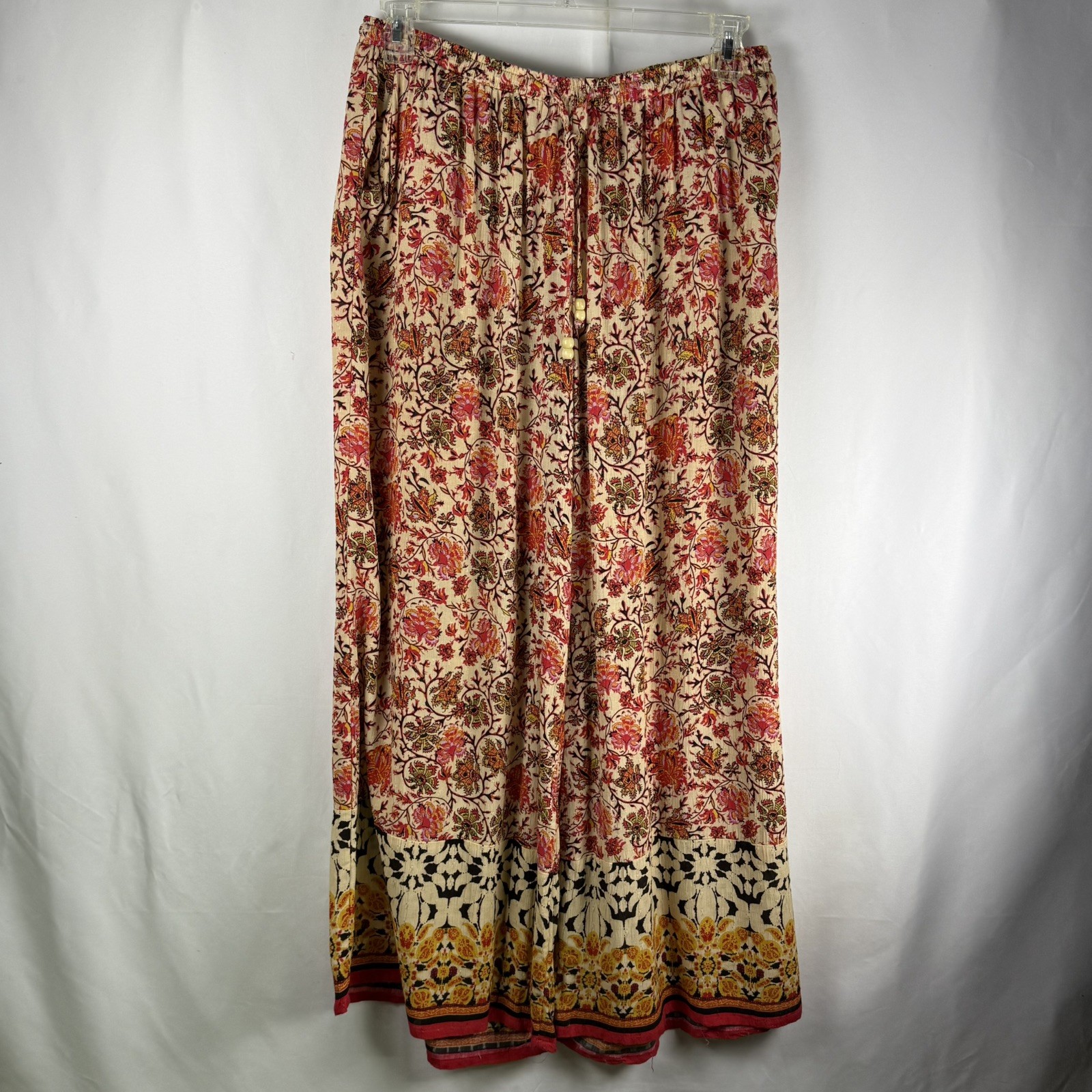 Wide leg Pants With Flowered Patterns Plus Pocket… - image 1