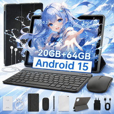 10.1" Android 15 Tablet 20GB RAM 64GB ROM WIFI Bluetooth 8-core keyboard set