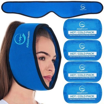 Face Ice Pack Wrap for TMJ Relief, Wisdom Teeth, 1 Count (Pack of 1), Blue 