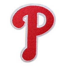 Philadelphia Phillies P Patch. Fully Embroidered. Iron On Backing. 3"x3.5"